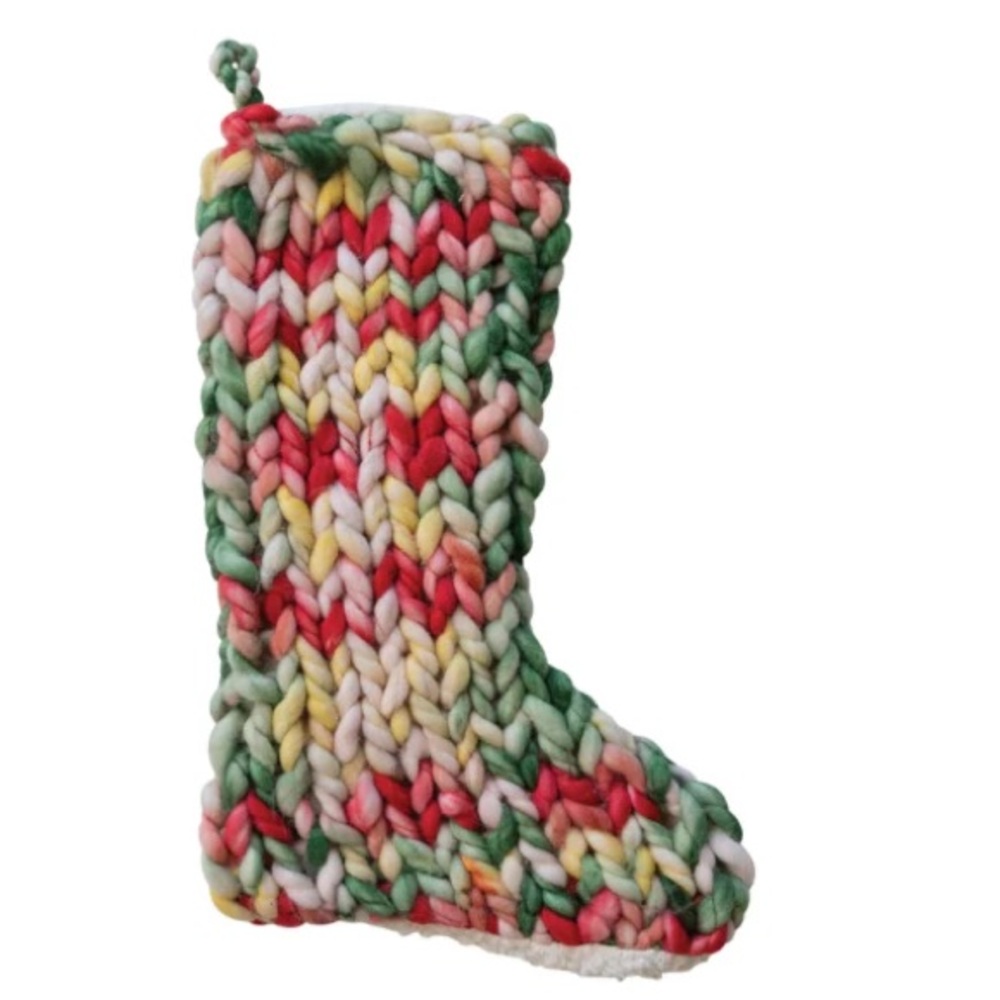 Multicolor Knit Christmas Stocking